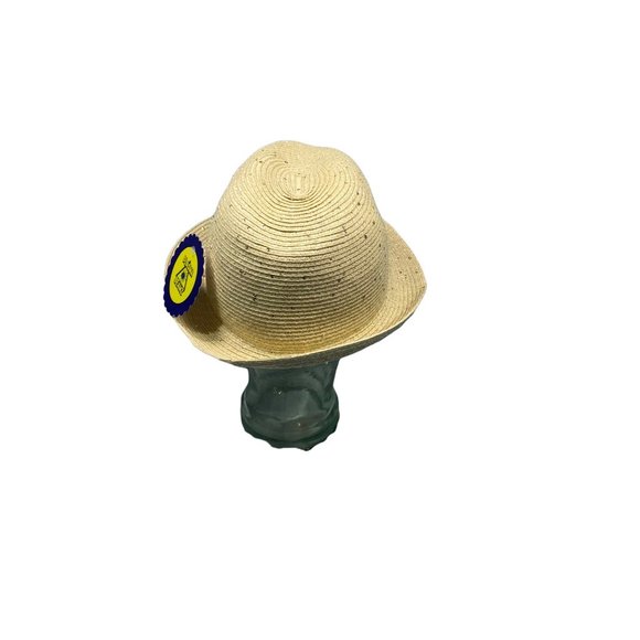 Hat Attack Tan Sequin Straw Panama Hat